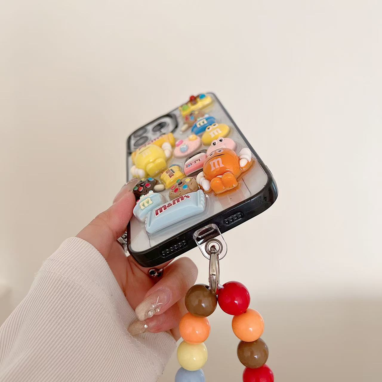 M&M Candy Button Pop Charm Silicone Phone Cases For iPhone