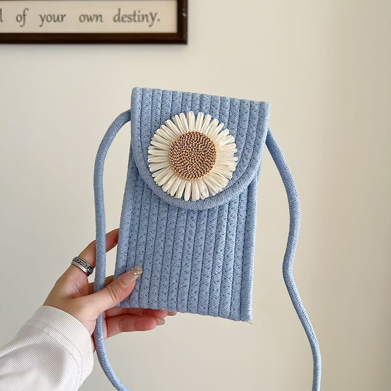 Vintage Sunflower Bloom Jute Sling Bag Silicone Phone Cases For iPhone