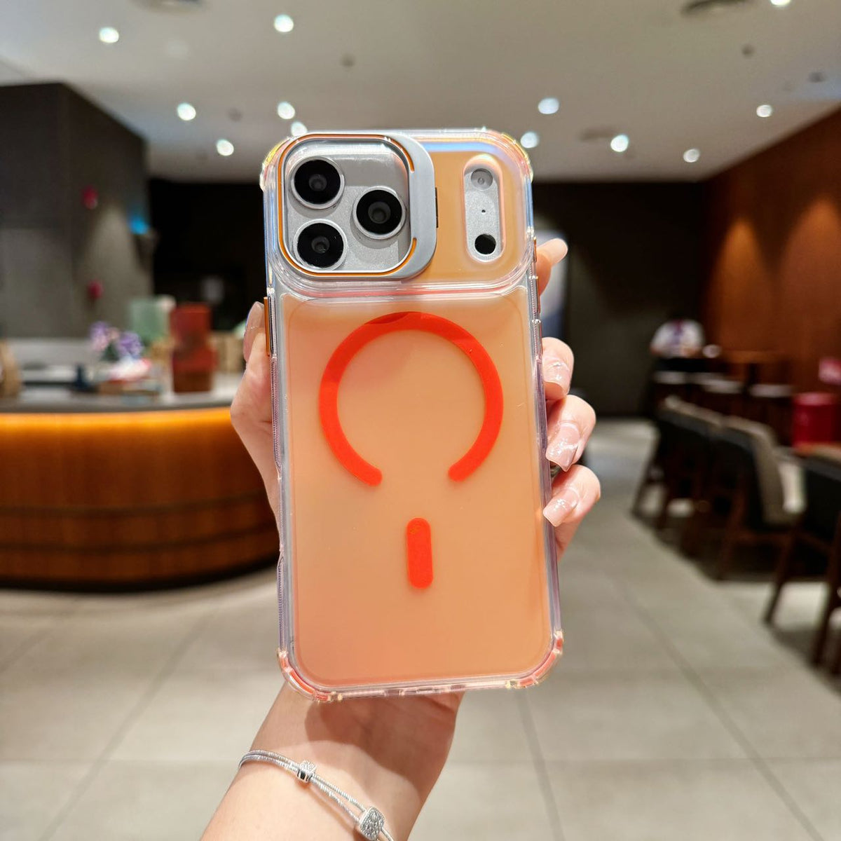 Holographic MagSafe iPhone Case with Camera Stand - Shockproof Clear Back Cover