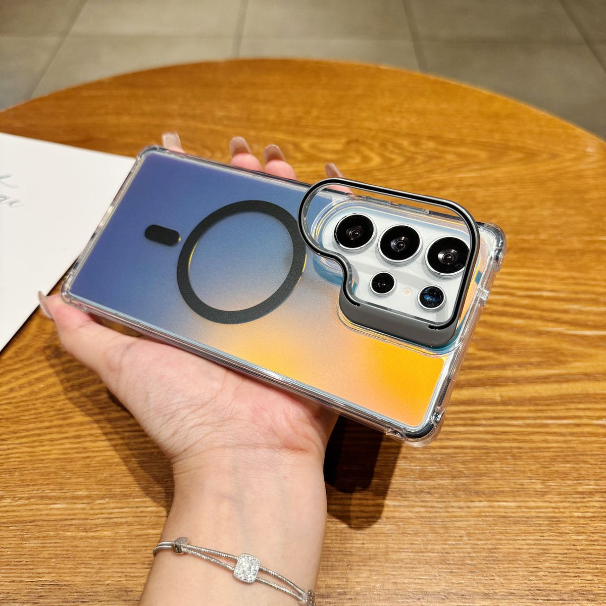 Galaxy S25 Ultra MagSafe Case with Camera Stand - Holographic Shockproof Cover