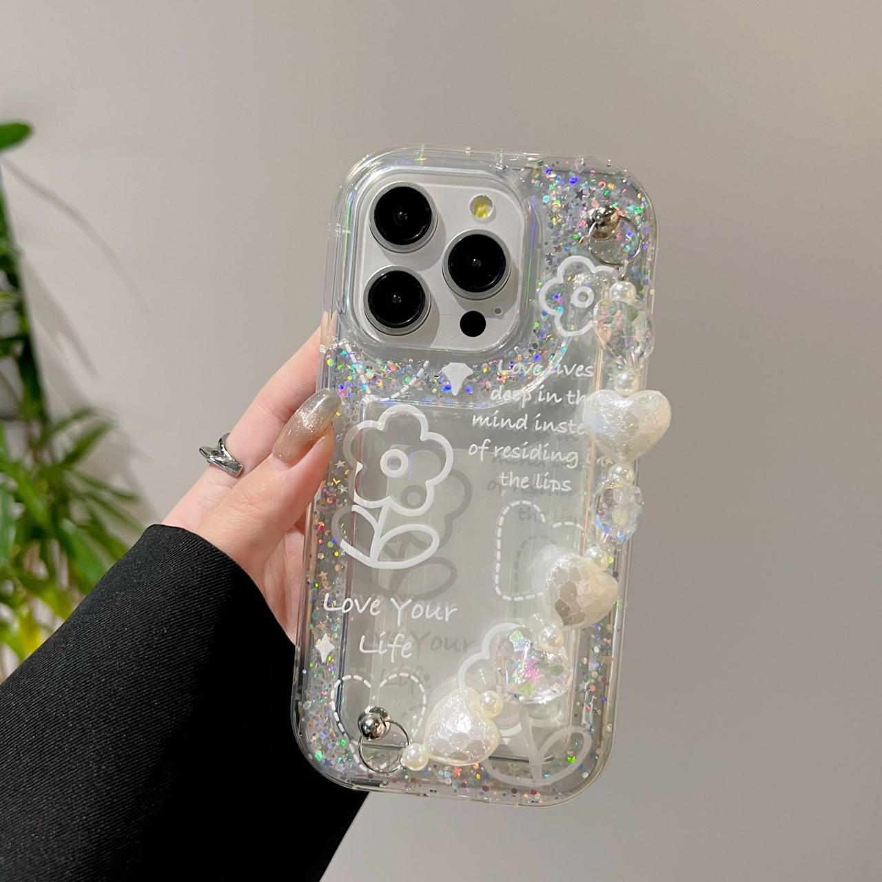 Love Your Life Floral Motif Silicone Phone Cases For iPhone