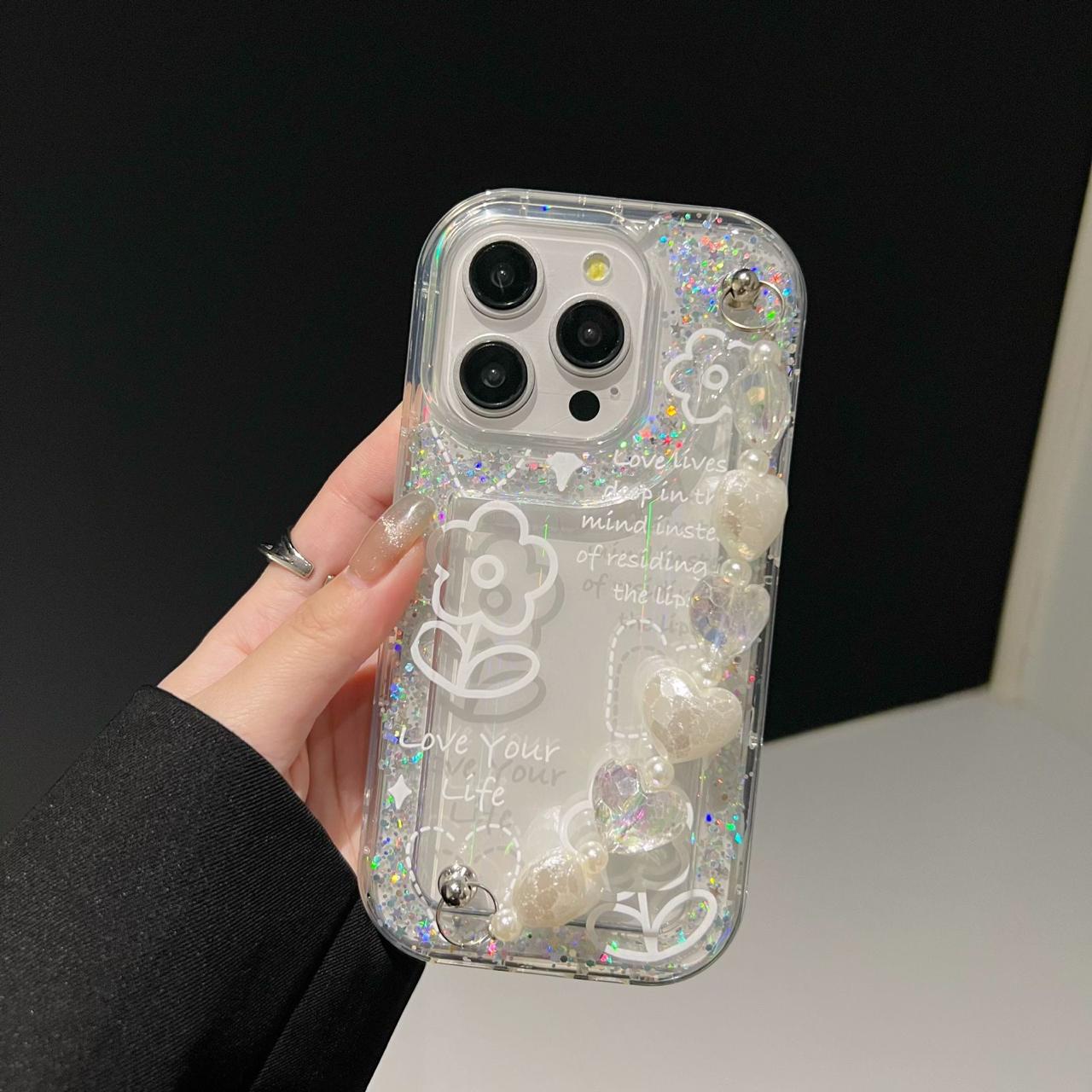 Love Your Life Floral Motif Silicone Phone Cases For iPhone