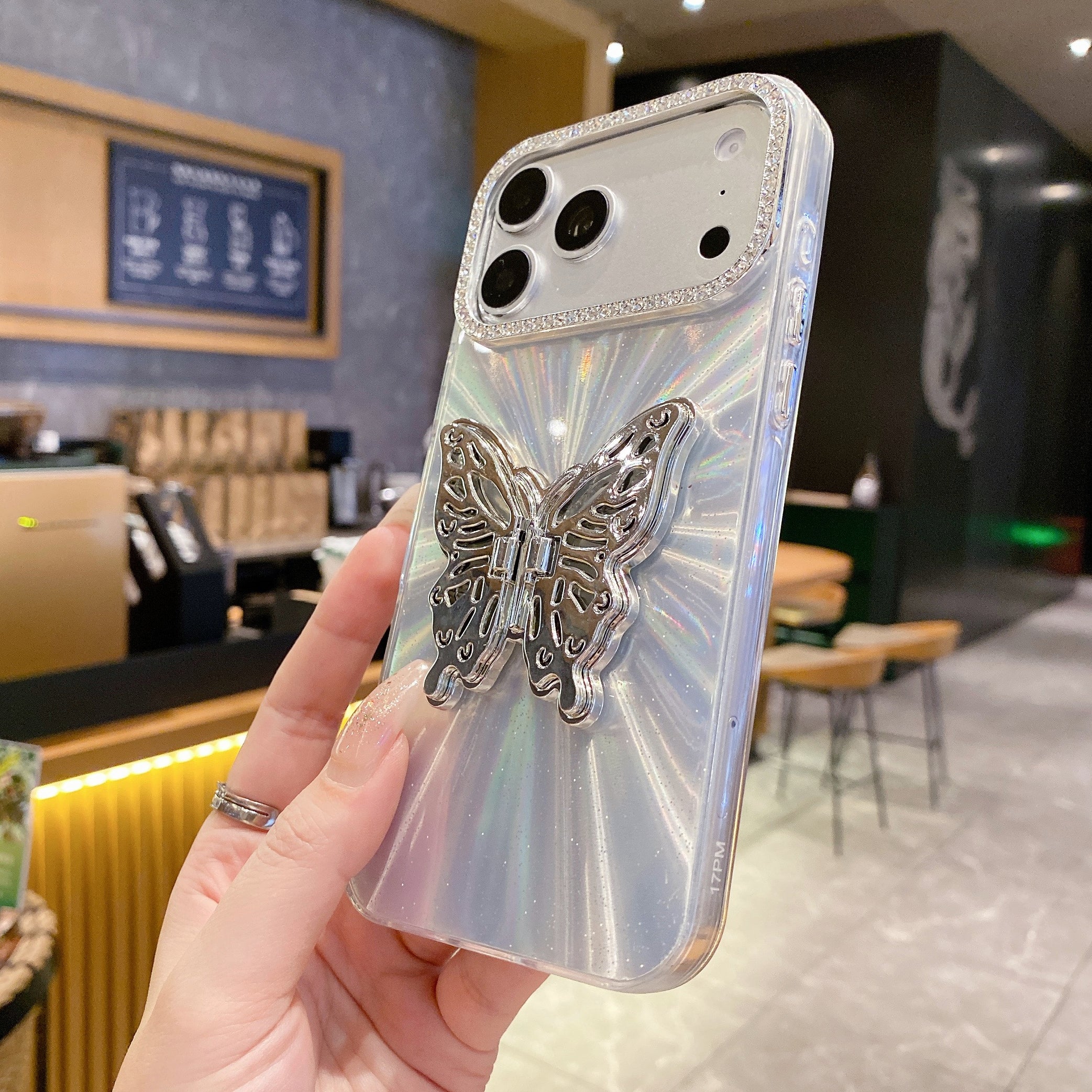 Luxe Wing Shine Case With Diamond Edge and Shimmer Effect Silicone Case For iPhone