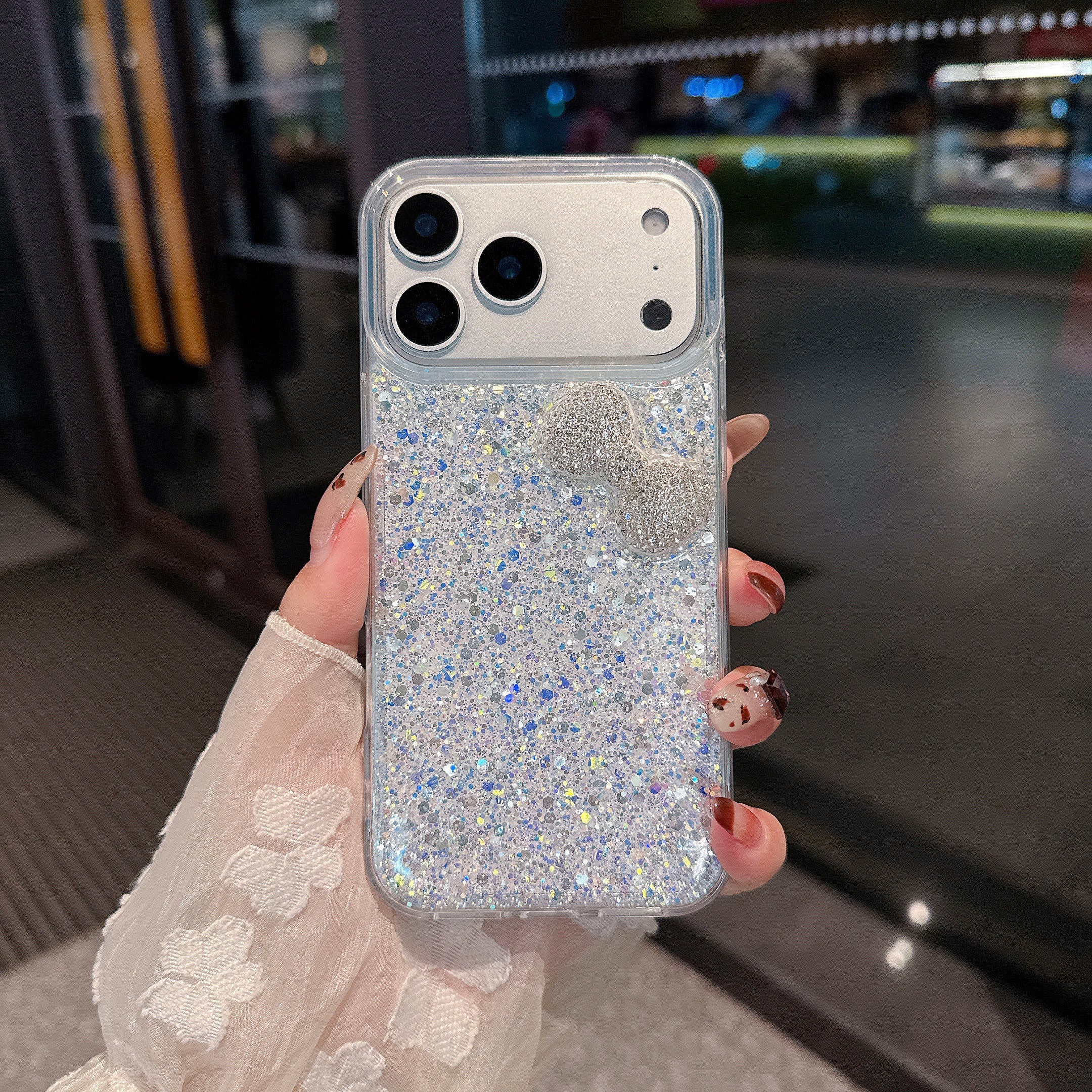 Platinum Bow – Snowfall Radiance Silicone Phone Cases For iPhone