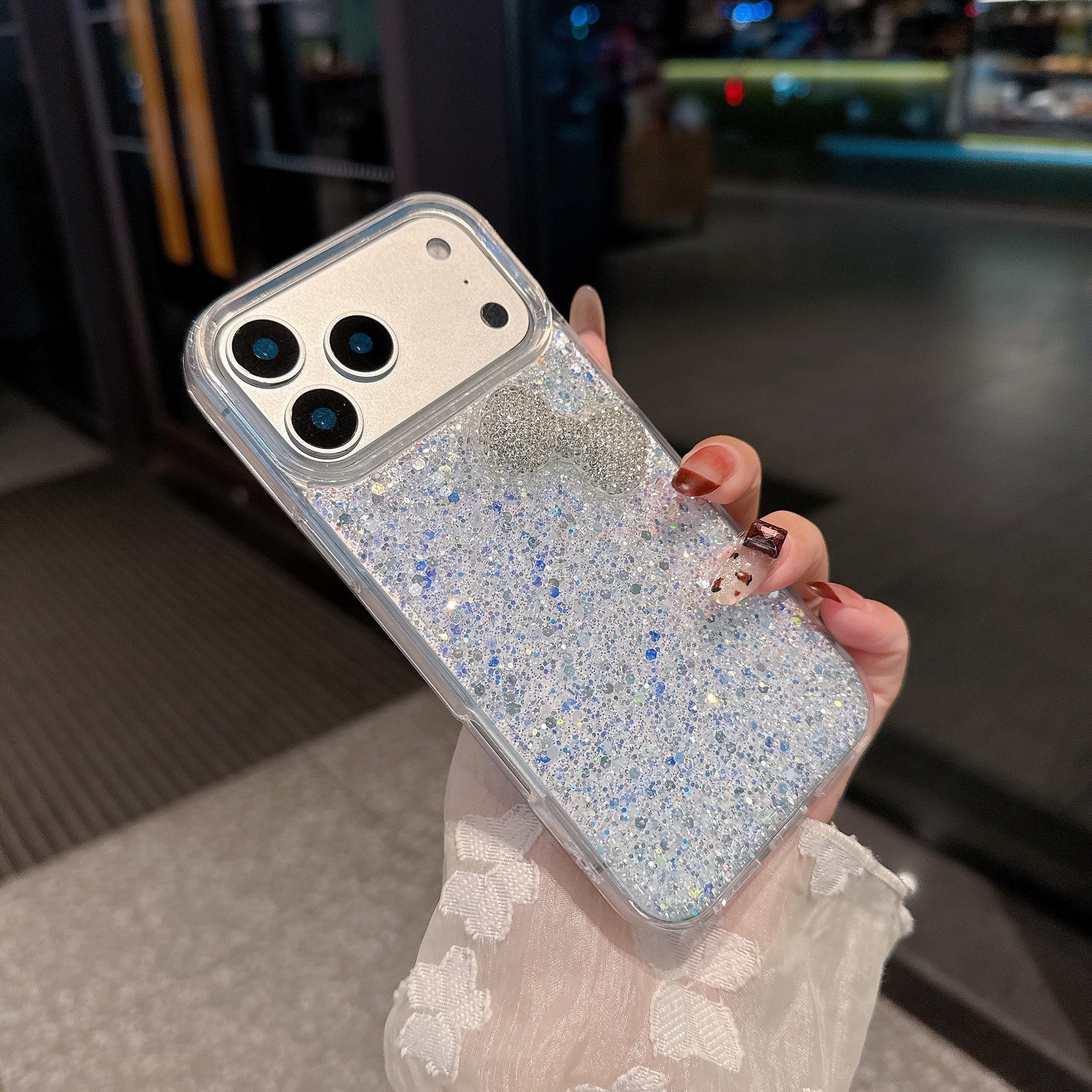 Platinum Bow – Snowfall Radiance Silicone Phone Cases For iPhone