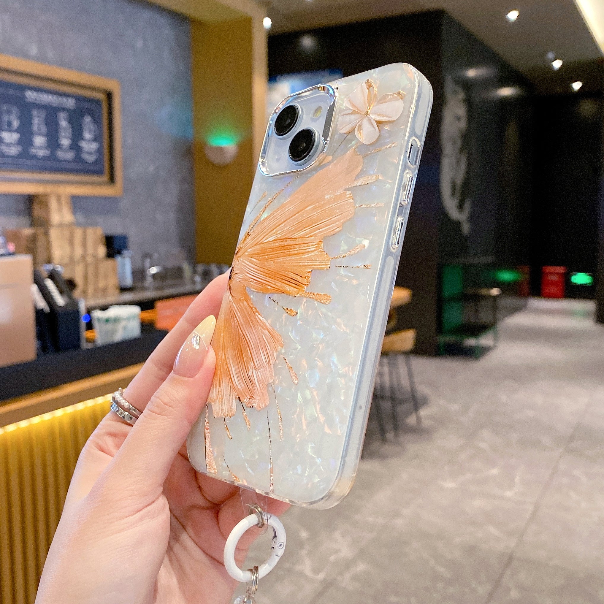 Orange Wings Butterfly Premium Charm Phone Cases For iPhone