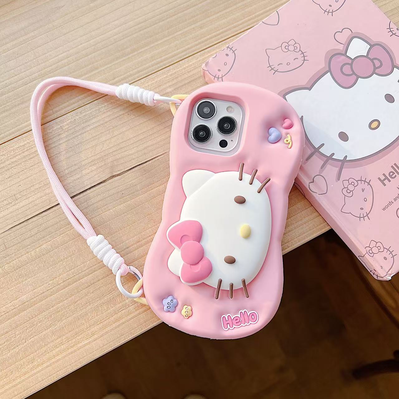 Kitty Dreamland Sling Silicone Phone Cases For iPhone