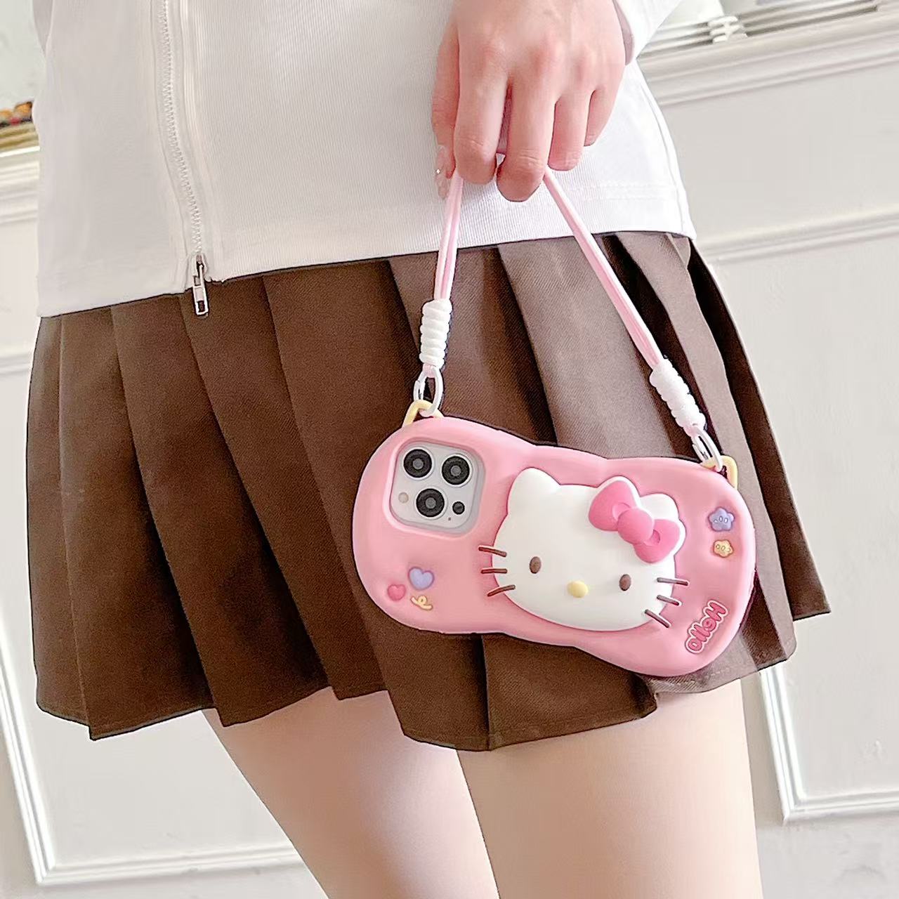 Kitty Dreamland Sling Silicone Phone Cases For iPhone
