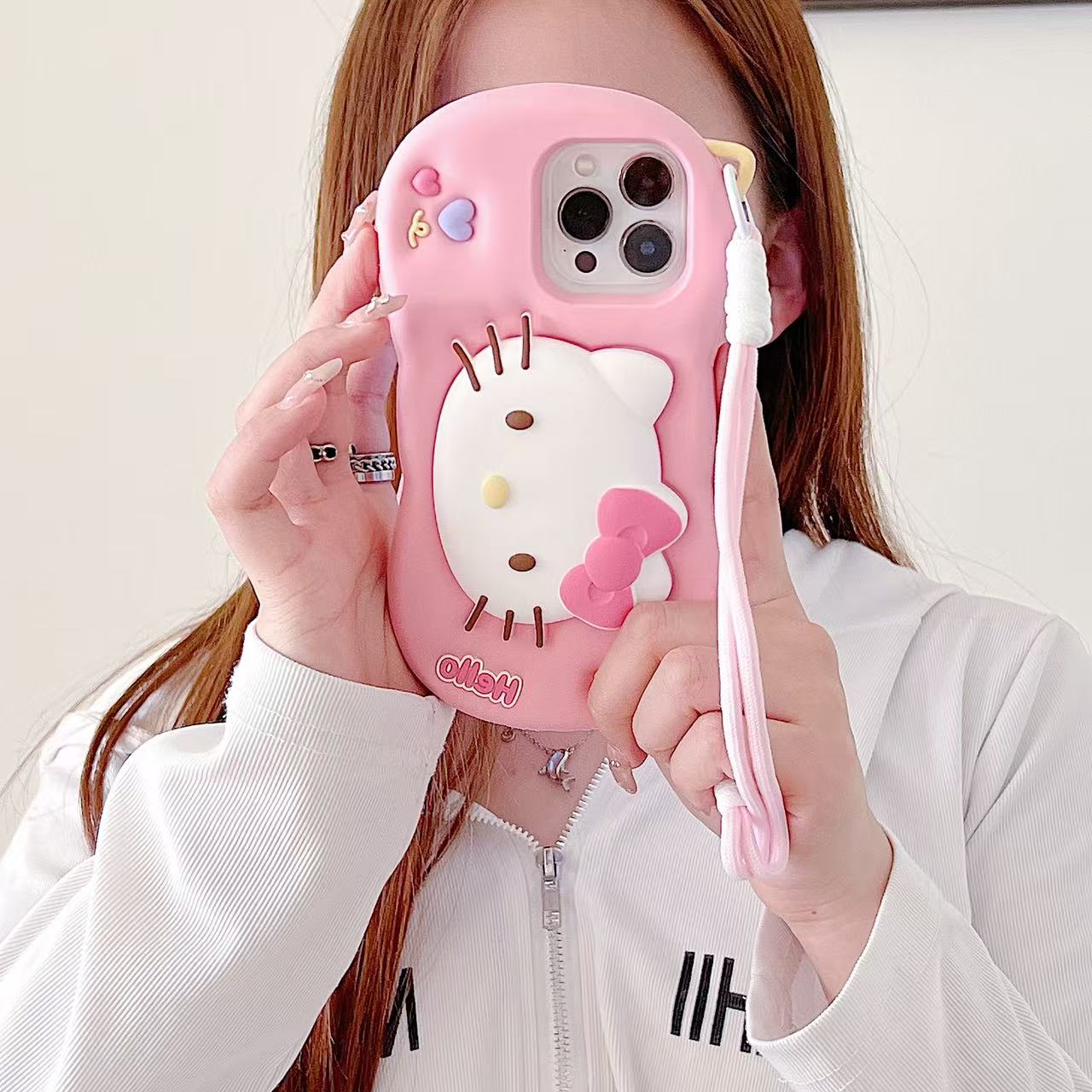 Kitty Dreamland Sling Silicone Phone Cases For iPhone