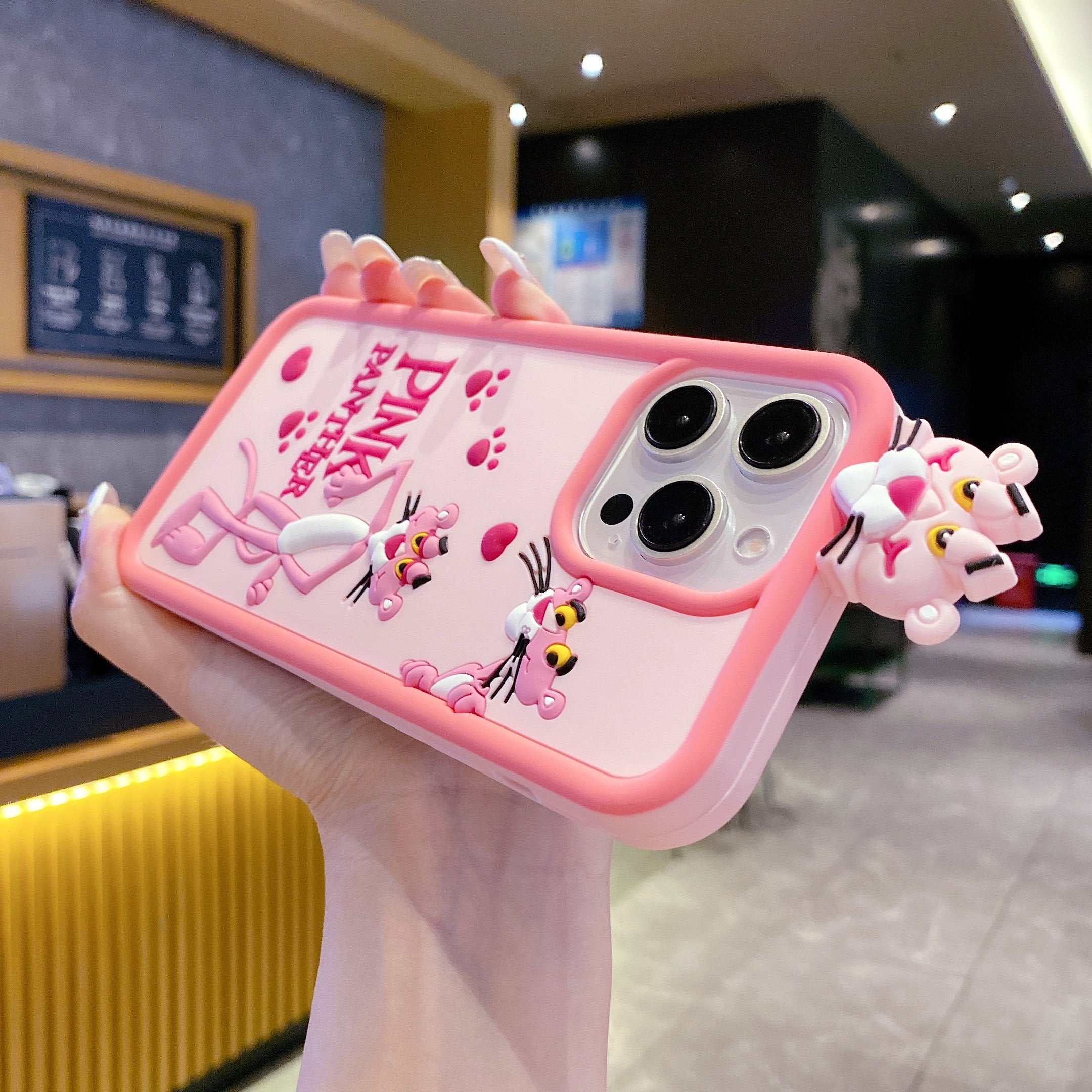 Panther Pink Attitude Silicone Phone Cases For iPhone
