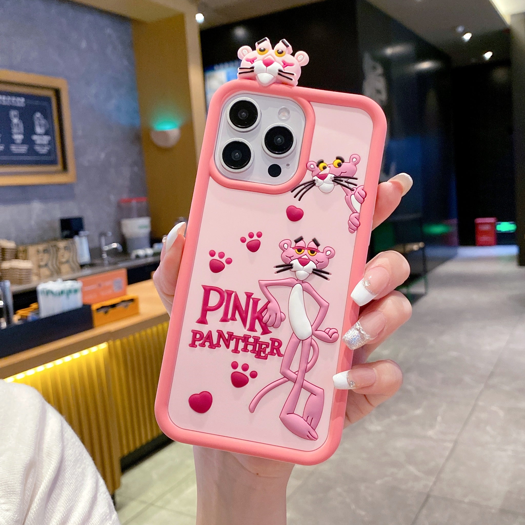 Panther Pink Attitude Silicone Phone Cases For iPhone