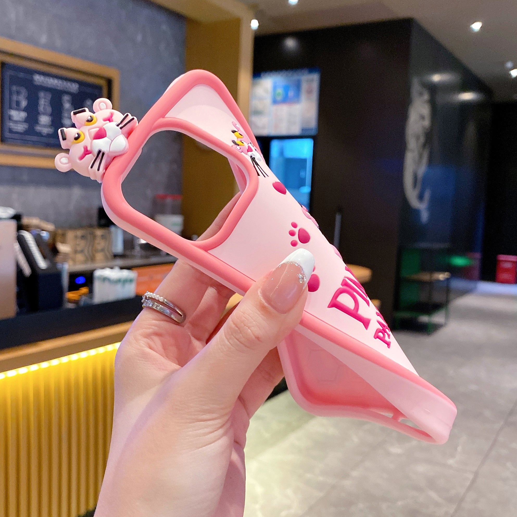 Panther Pink Attitude Silicone Phone Cases For iPhone