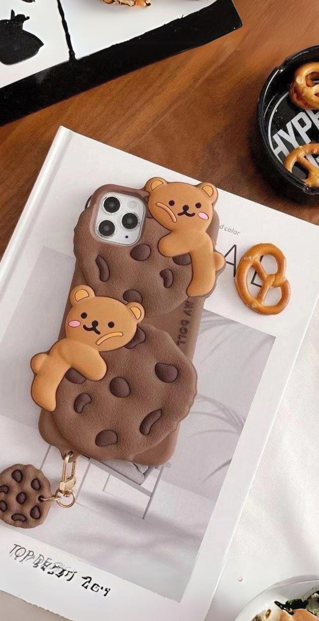 Choco Bear Cookie Biscuit Silicone Phone Case For iPhone