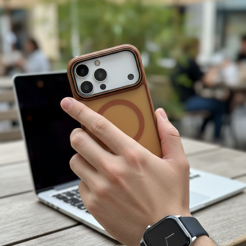 Caramel MagSafe Slim Protective Silicone Phone Cases For iPhone