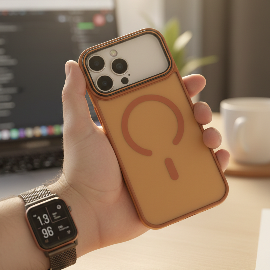 Caramel MagSafe Slim Protective Silicone Phone Cases For iPhone