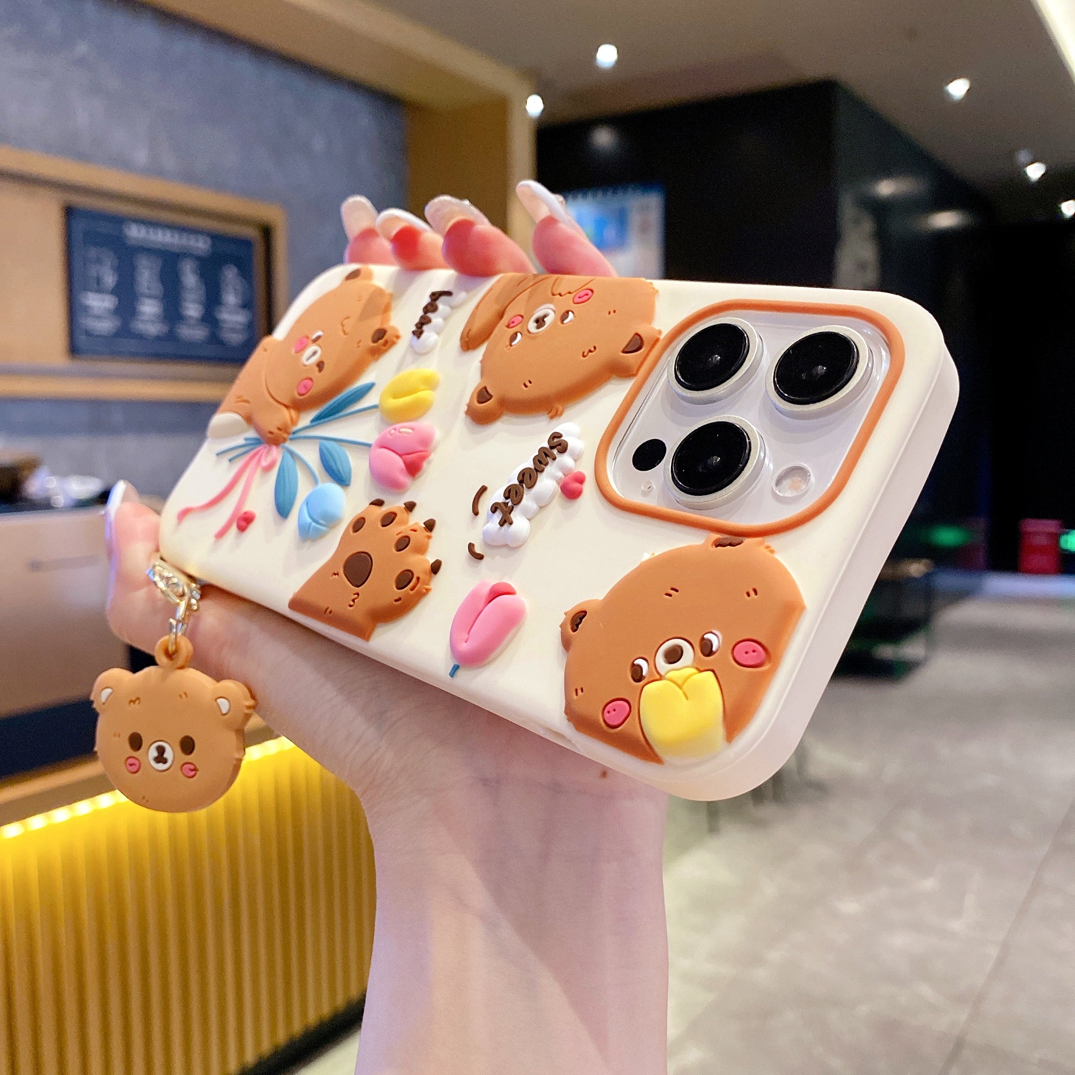 Honey Tulip Bear Silicone Phone Cases For iPhone