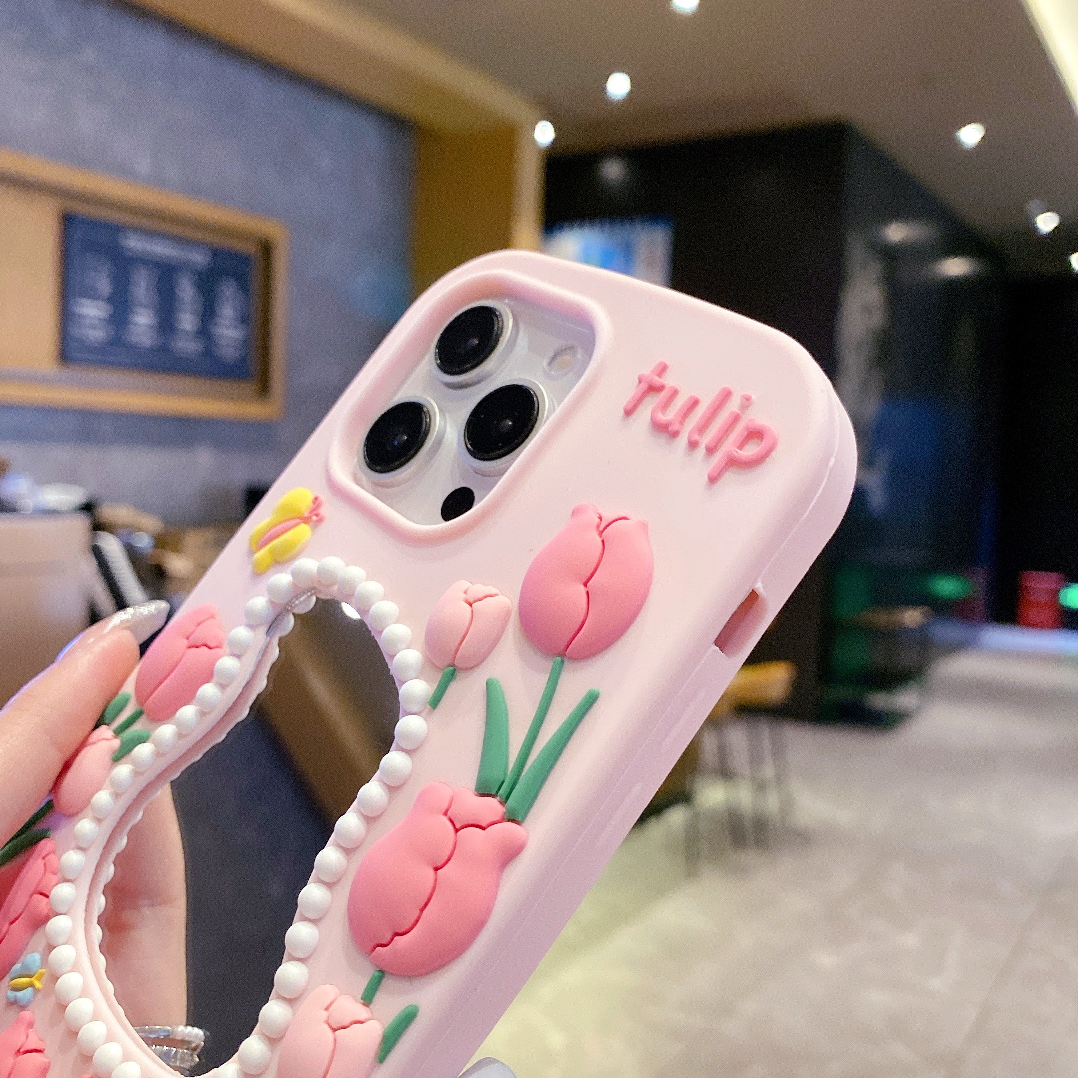 Tulip Blush Mirror Silicone Phone Cases For iPhone