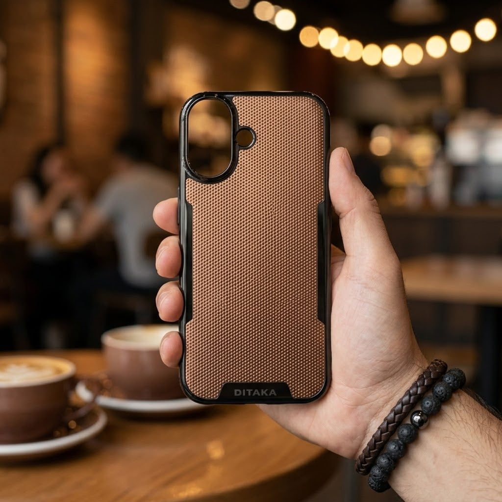 Leather Metal Frame Cover With Full Camera Protection